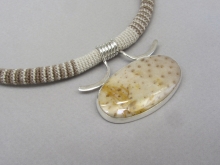 Coiled Center  with Leopard Skin Jasper